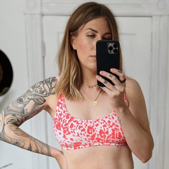 NWT! GAP Leopard Print Scoopneck Bikini Top - Size Large💎 - Picture 1 of 8